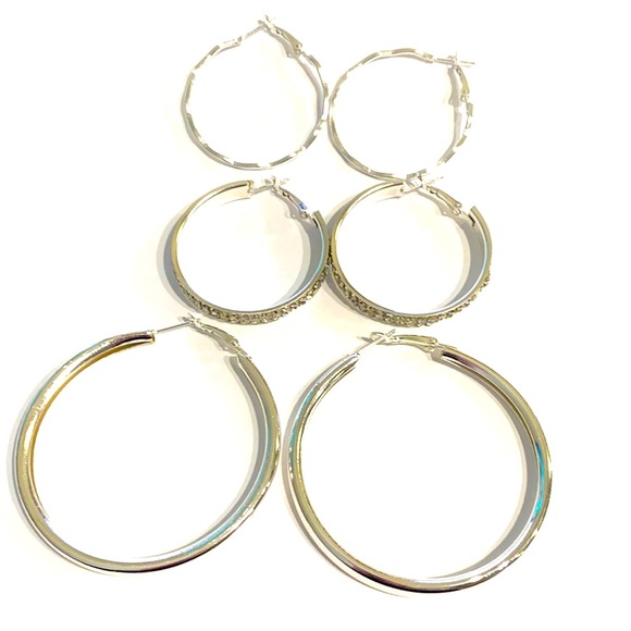 Hoops Earrings 3 Pair - Picture 1 of 8